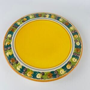 Vintage Majolica Fruit Wreath 8 1/4” Plate Italy #223